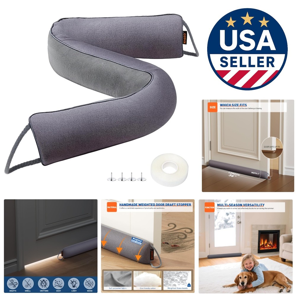 Versatile 36in Weighted Door Draft Stopper - Dustproof and Energy Efficient