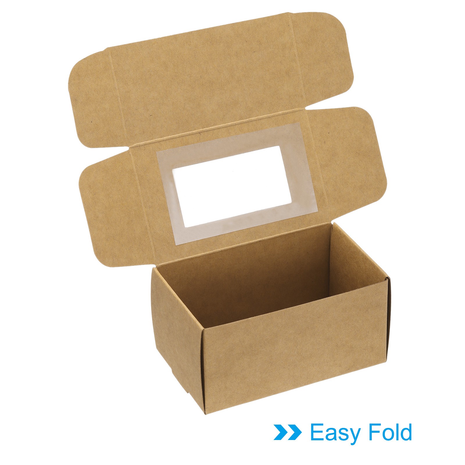 3.9"x2.4"x2" Paper Soap Box with Window, 20 Pack Soap Boxes Rectangle, Brown