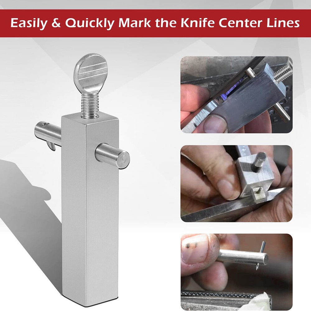 Knife Maker's Edge Line Scriber Center Finder with Adjustable Carbide Tip