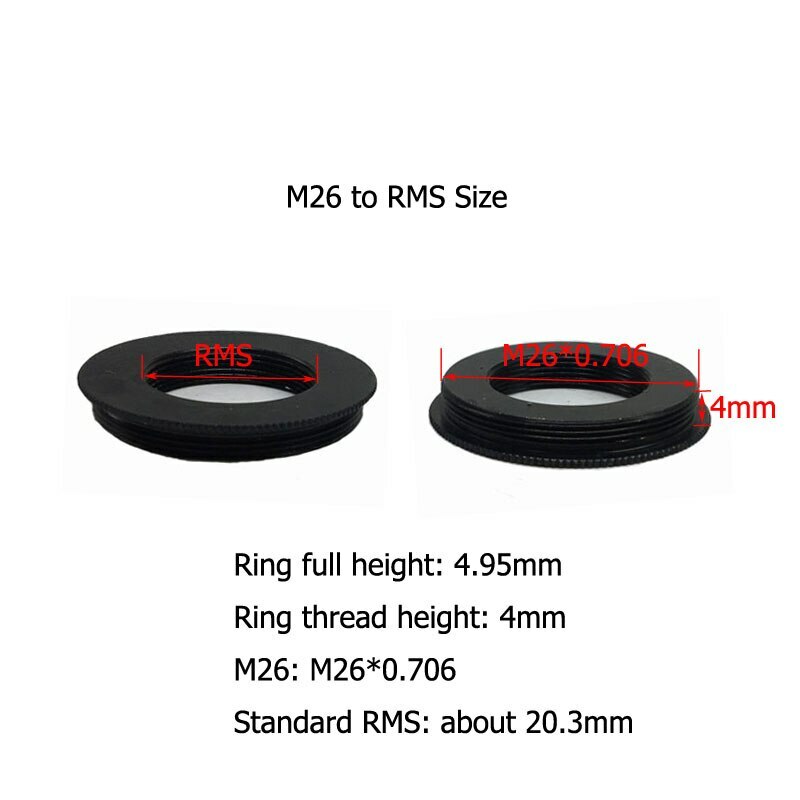 Thread Microscope Objective Lens Adapter Ring M25 M26 M27 M32 to RMS