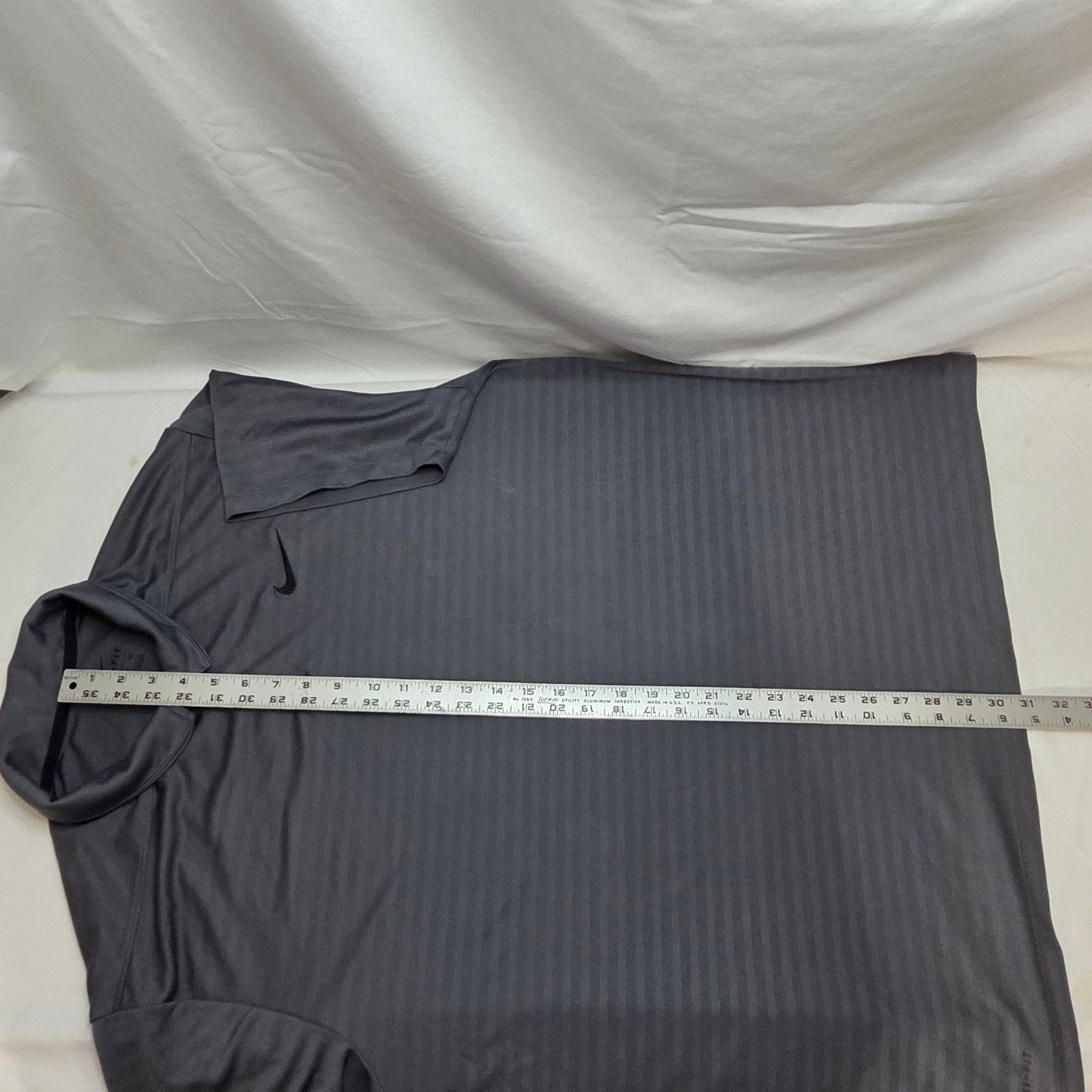 Nike Dri-FIT Gray Striped Golf Polo Shirt Athletic Men's XXL