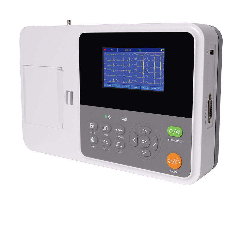 CONTEC E3 3-Channel 12-Lead ECG/EKG Machine w/ Printer & PC Software – Portable