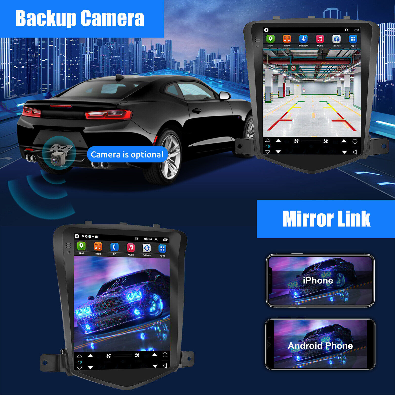 Android 13.0 For 2009-2015 Chevy Cruze GPS Navi Car Radio Stereo WiFi Player CAM