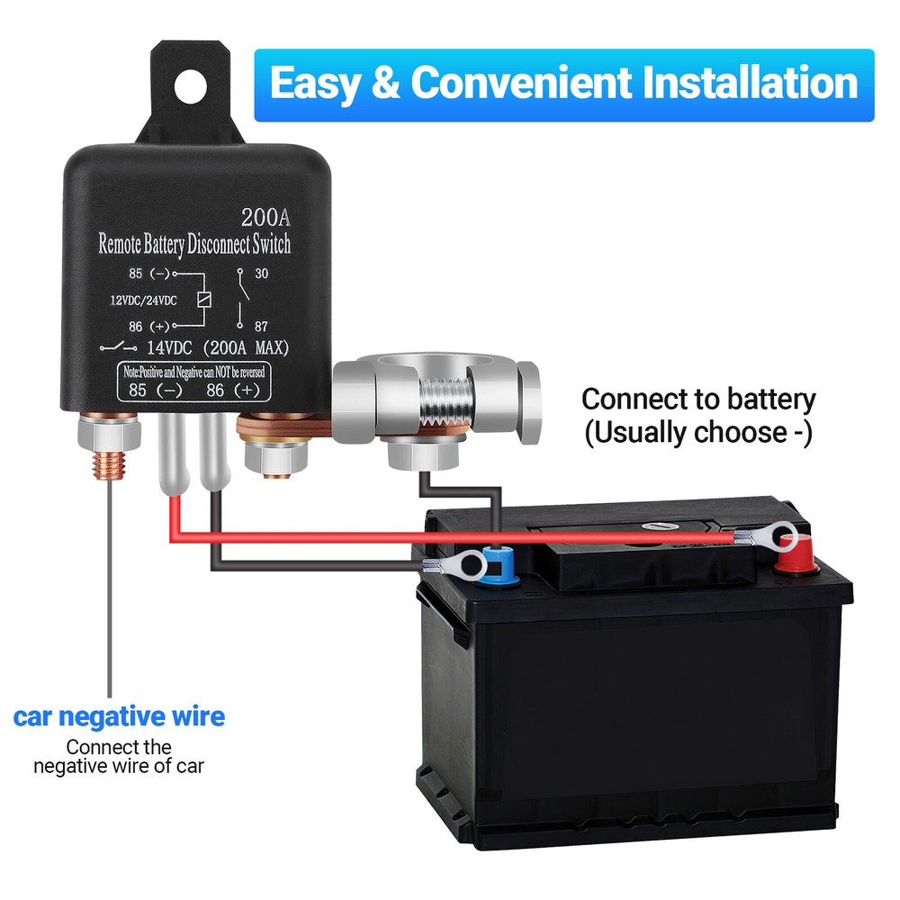 Car Battery Switch Disconnect Power Kill Master Isolator Cut Off Remote Control