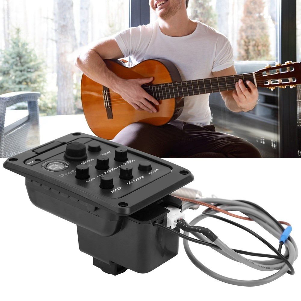 Pickup with Microphone Mixing Dual Mode Preamp Equalizer Piezoelectric WT