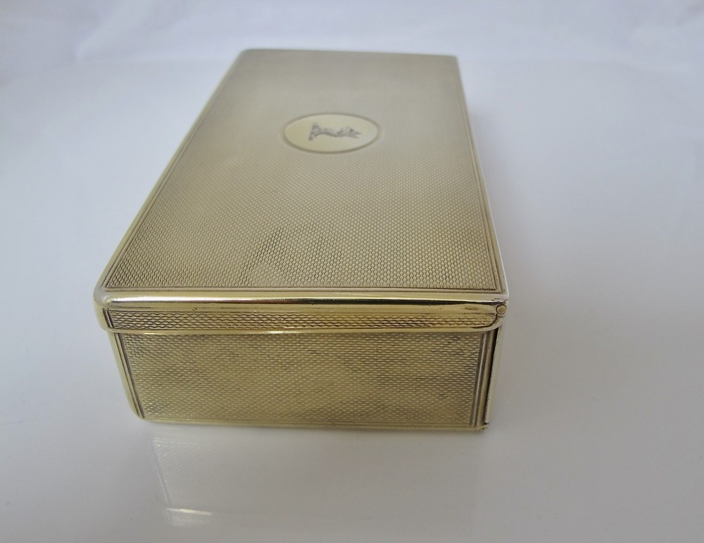 Fine silver-gilt sandwich box with griffin crest Frederick & Louis Marks