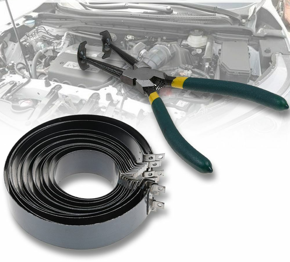 Motorcycle Piston Ring Compressor Cylinder Installer Tool Kit With Plier&14 Band