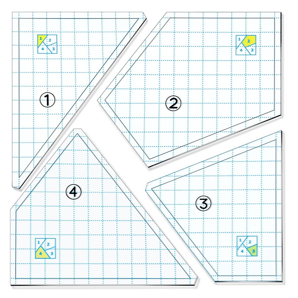 Quilting Templates Set Acrylic Cutting Stencils DIY Hand Patchwork Sewing