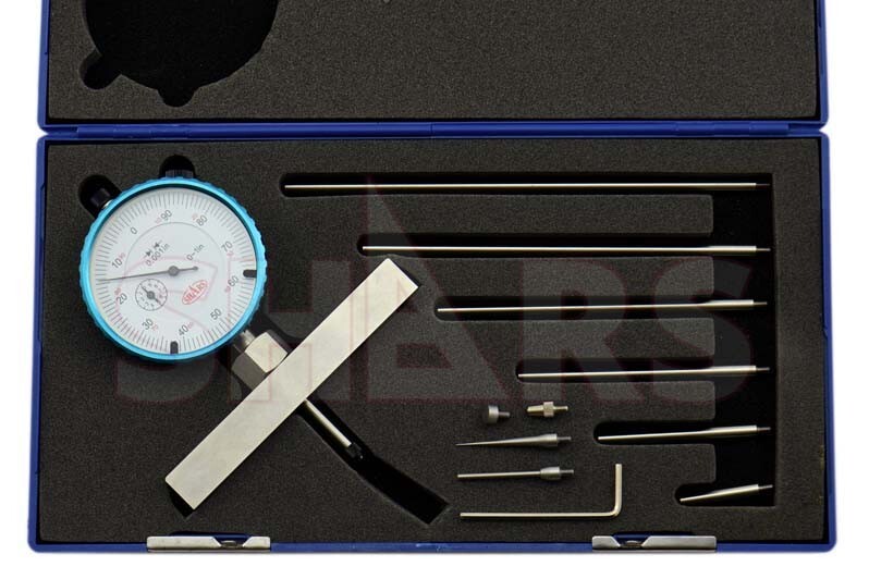 Shars 0-22" Dial Indicator Depth Gage 6 Rods 0.001" Graduation New ^