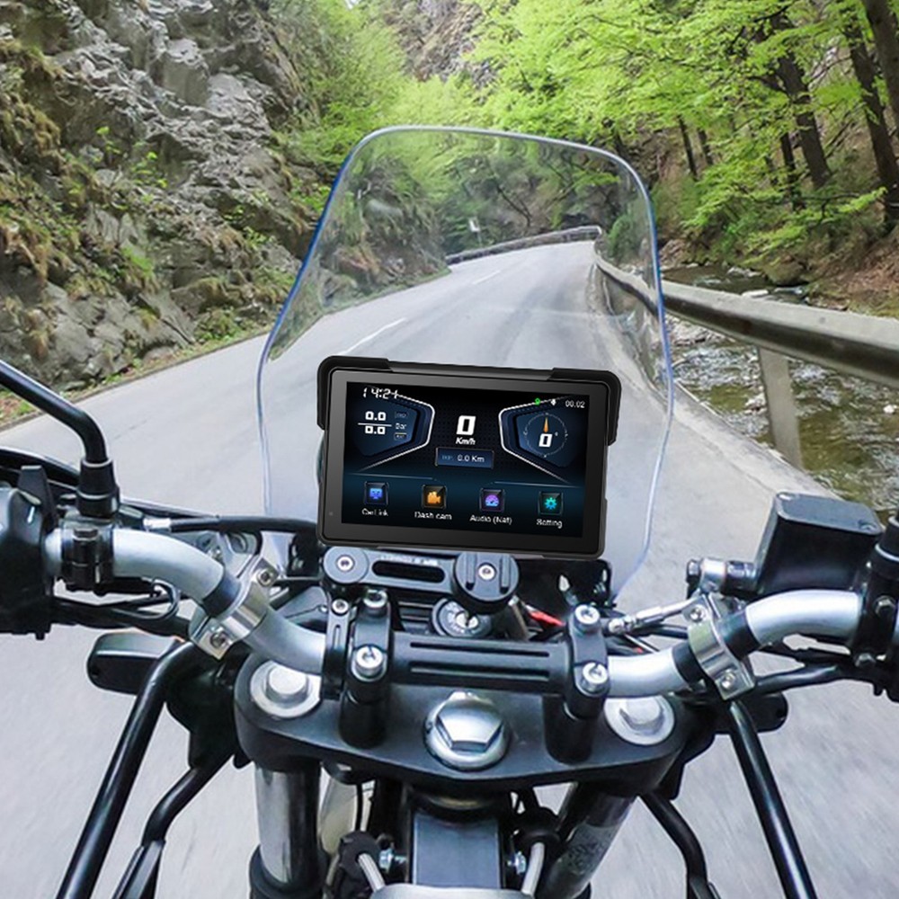 Motorcycle Dashcam 7inch Touchscreen Loop Recording GPS Tracking Bluetooth V4.0