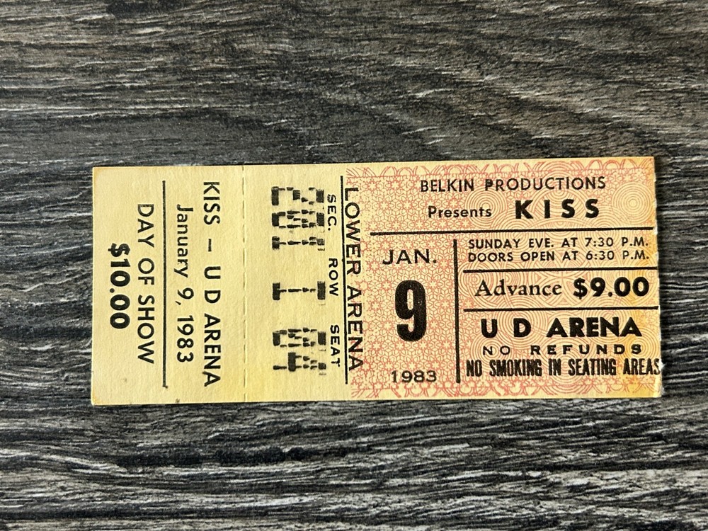 KISS TICKET STUB Creatures Of The Night Tour Dayton Ohio Jan 1983 Vintage Kiss