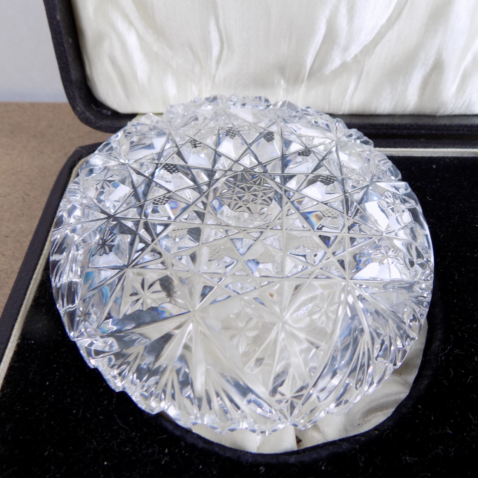 Docker & Burn British Sterling Silver & Cut Glass Butter Pat Set 1931 Hallmarks