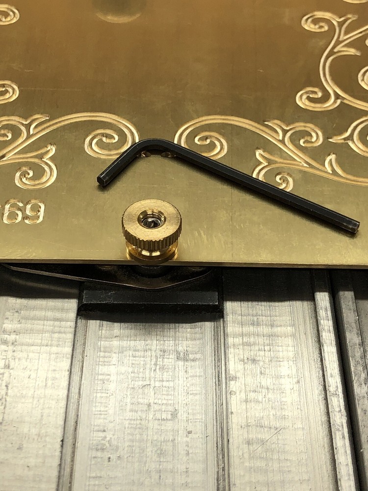 LARGE FLOURISH SCROLL WORK SOLID BRASS ENGRAVING PLATE FOR NEW HERMES FONT TRAY