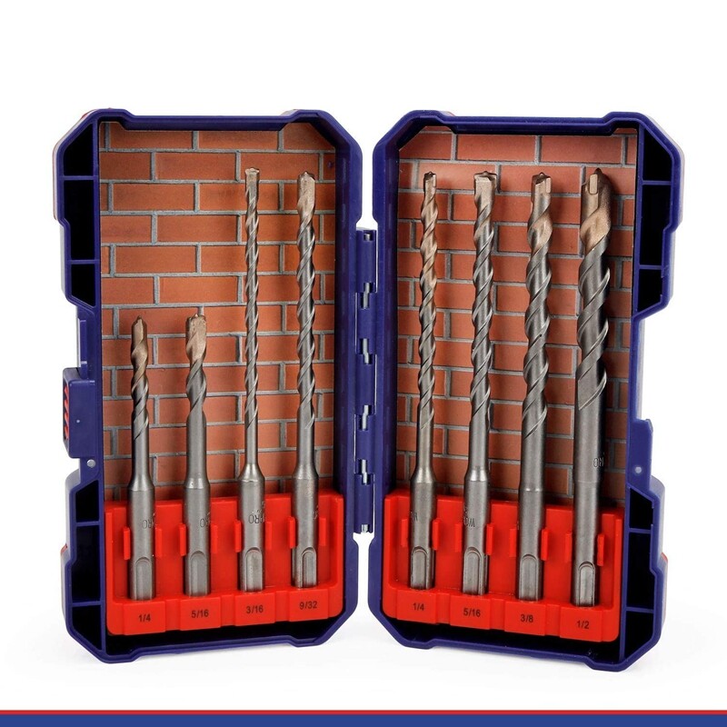 WORKPRO 8PCS SDS-plus Drill Bit Set Carbide Tip SDS Rotary Hammer Drill Bit Sets