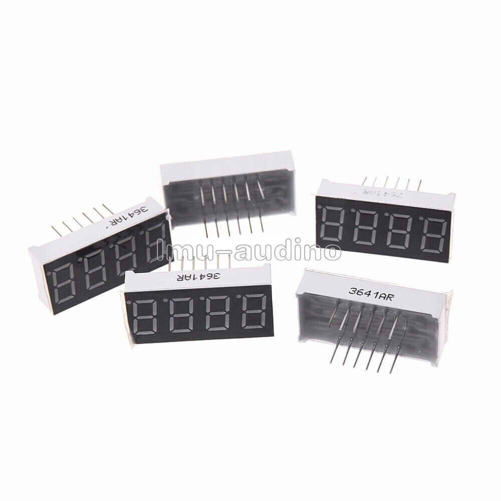 2Pcs 0.36inch 7 Segment 4 Digit Common Cathode 0.36" RED LED Digital Display