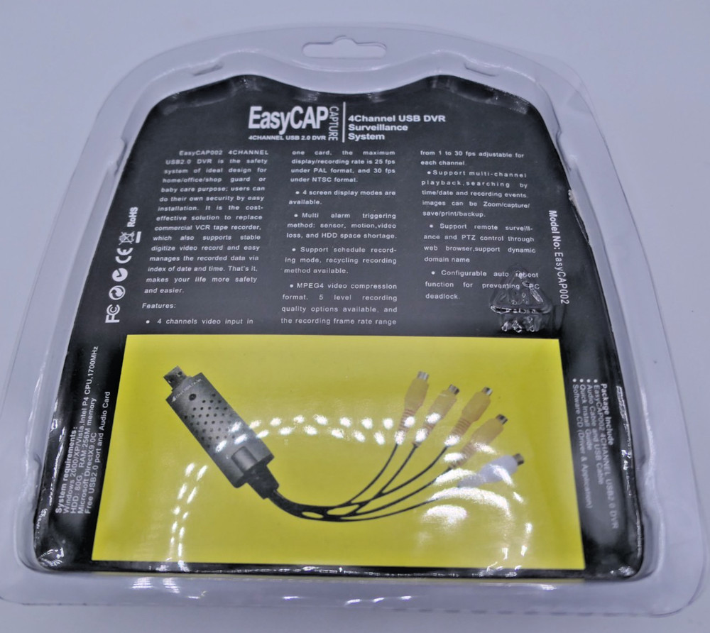 Easy CAP USB 2.0 Video Adapter with Audio Capture & Edit EASYCAP002