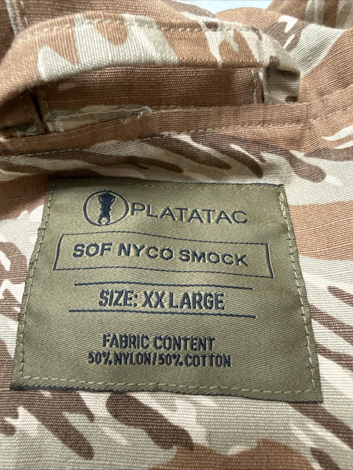 Platatac SOF Smock Desert Tiger Stripe XXL 2X Extra Large SOCOM JSOC