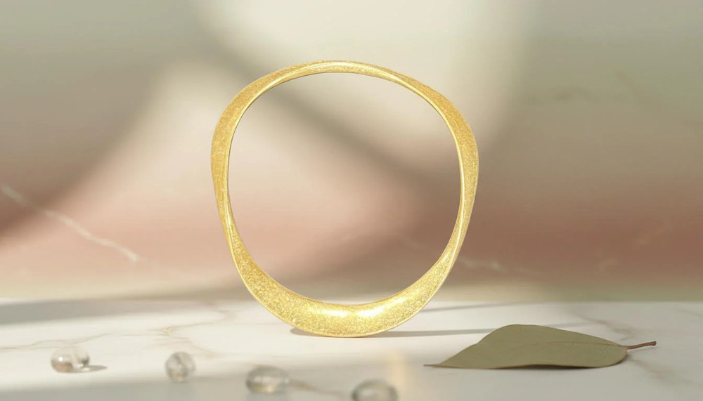 Gold Cylinder Bracelet