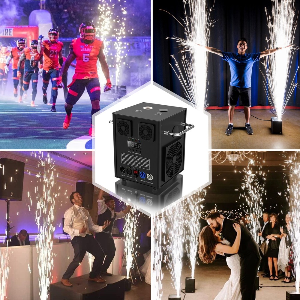 2PCS 700W Cold Spark Firework Machine Stage Effect Wedding DJ Party DMX w/Case