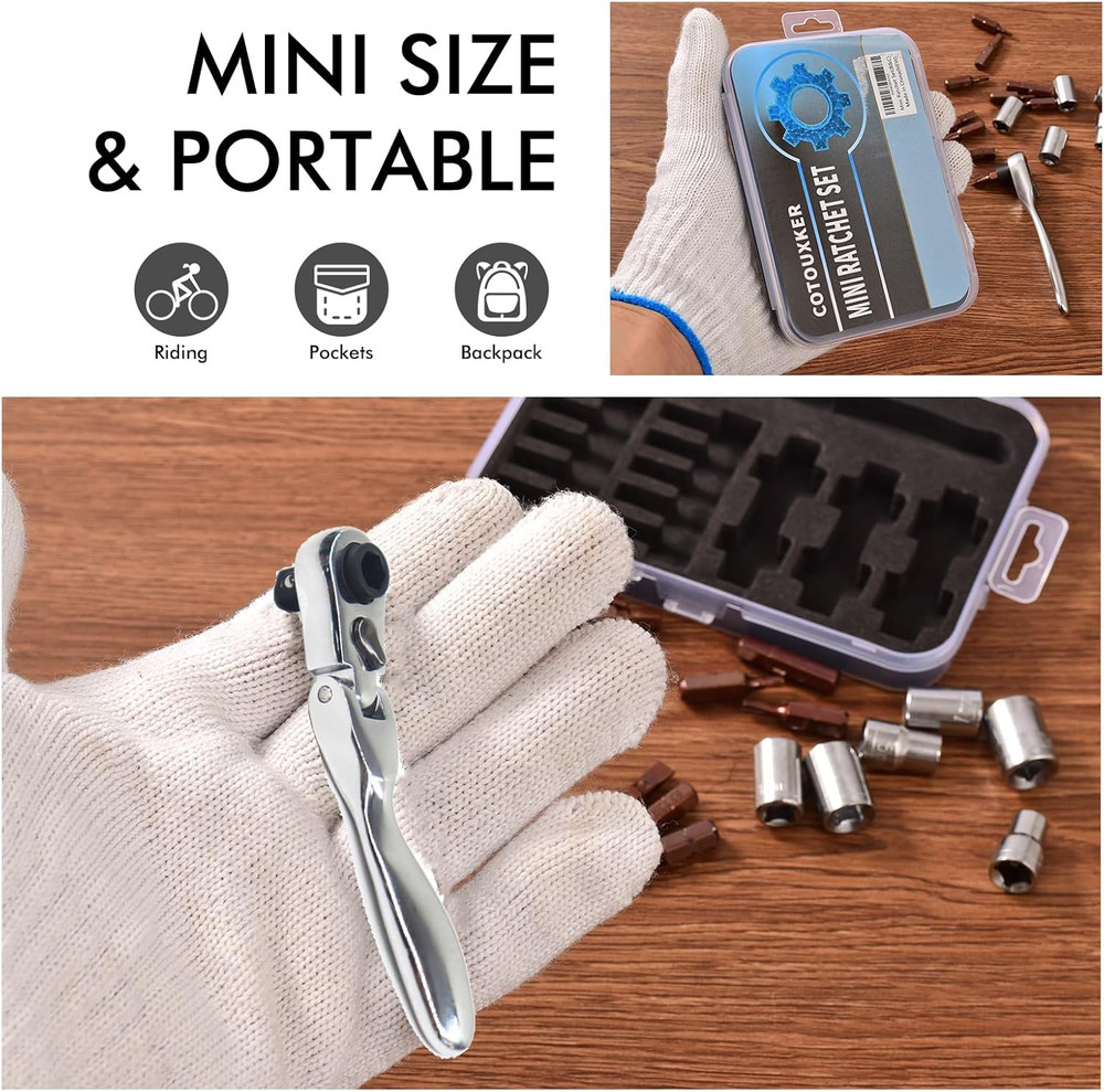 Mini Ratchet Screwdriver Set, Right Angle Screwdriver Set with 1/4 Mini Flex Rat