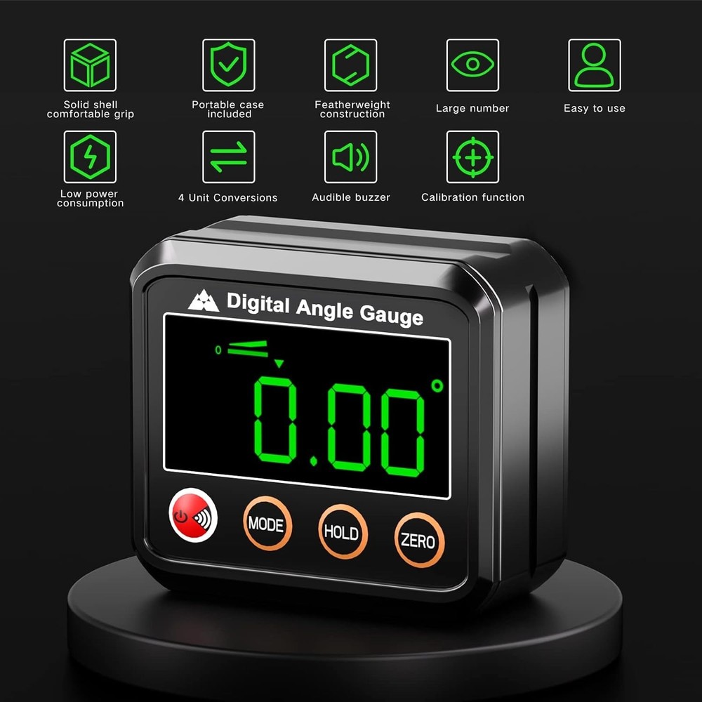 Compact Digital Protractor with LED Screen - Enhance Your Measuring Precision