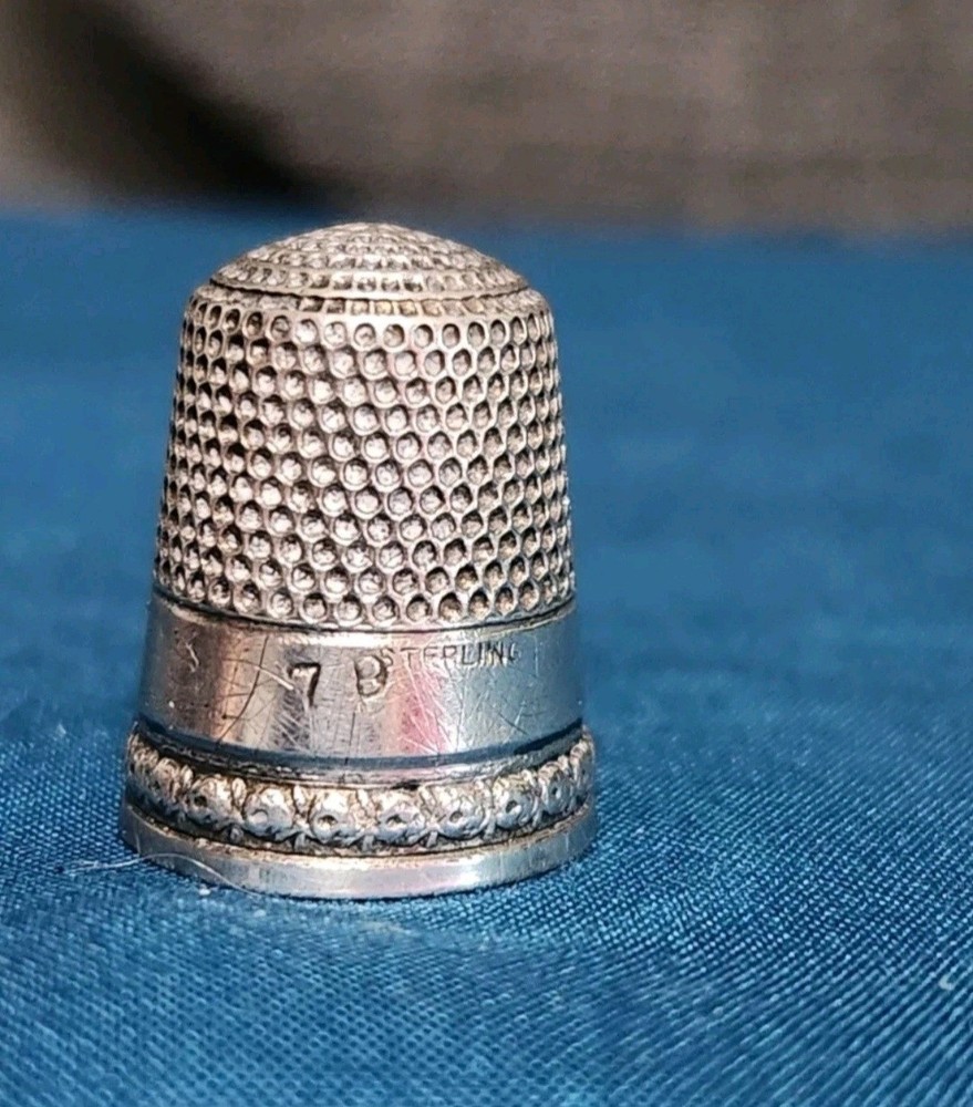 Antique Sterling Silver Thimble Size 7 (Unknown Marker Mark)