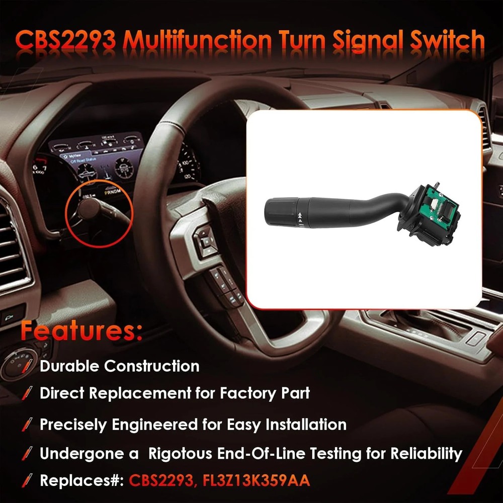 Windshield Wiper Switch Multifunction Turn Signal Control, Compatible with Ford