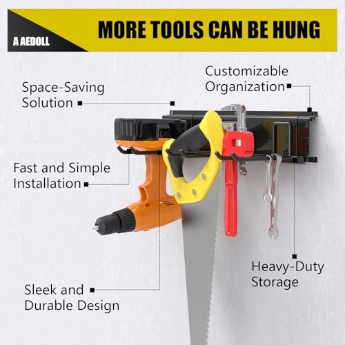Garage Tool Organizer Wall Mount, Tool Storage Organizer with Adjustable