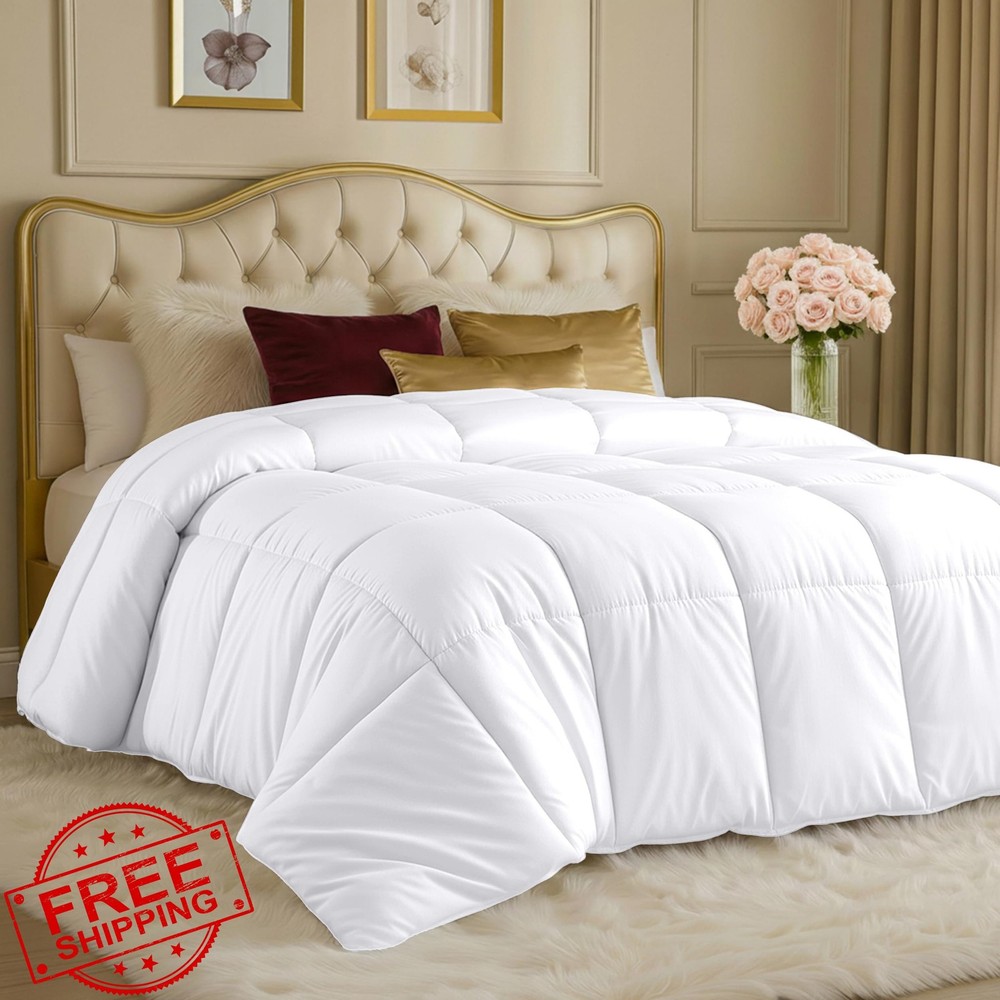 Utopia Bedding Comforters Queen White All Season Down Alternative Duvet Insert