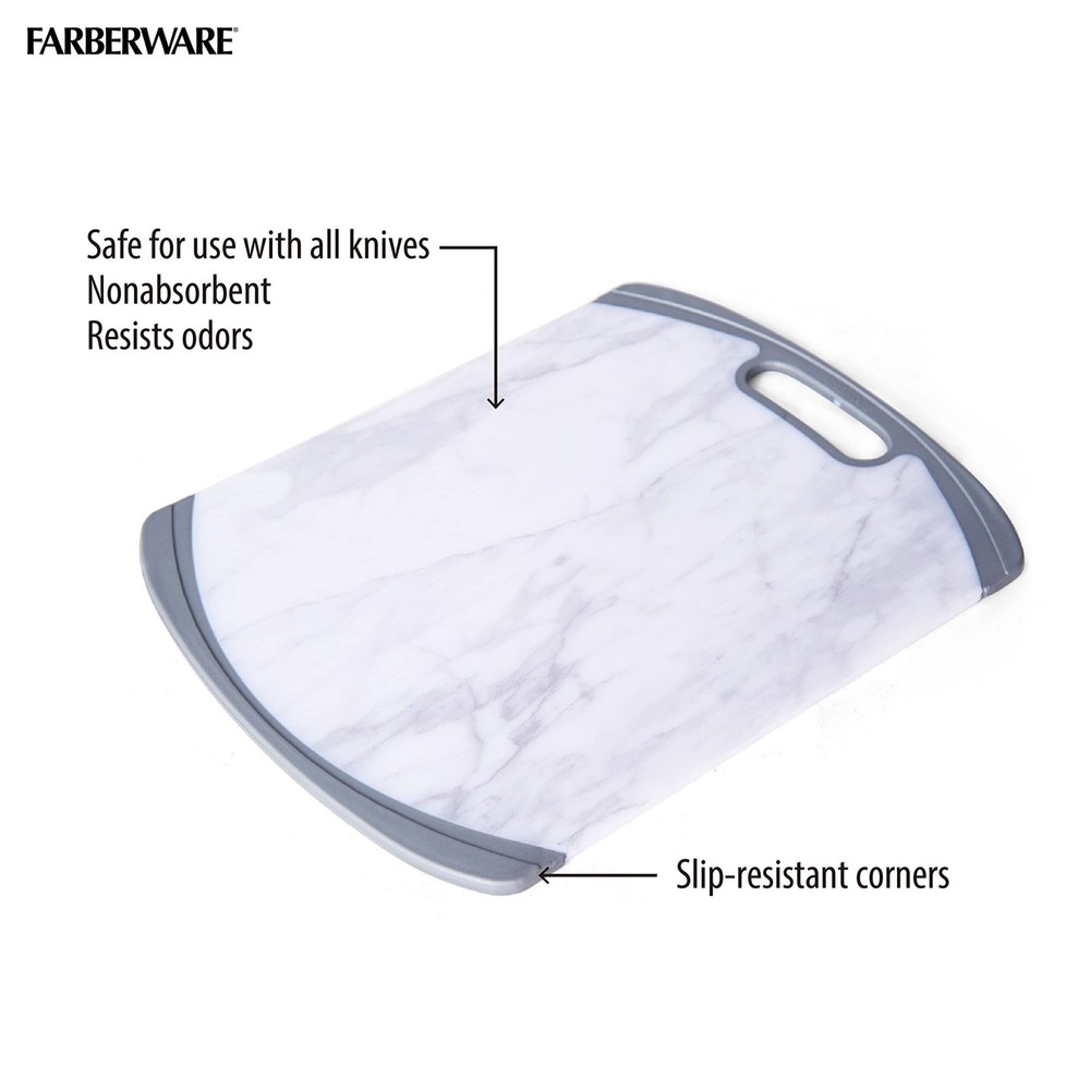 Farberware Cutting Board, Marble (2-Pack)
