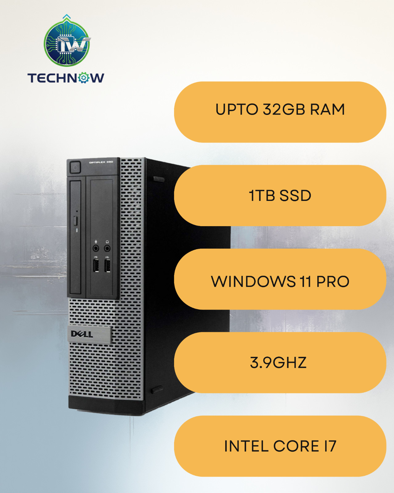 Dell Desktop SFF | Intel i7 | 32GB Memory | 1TB SSD+HDD | Windows 11 Pro