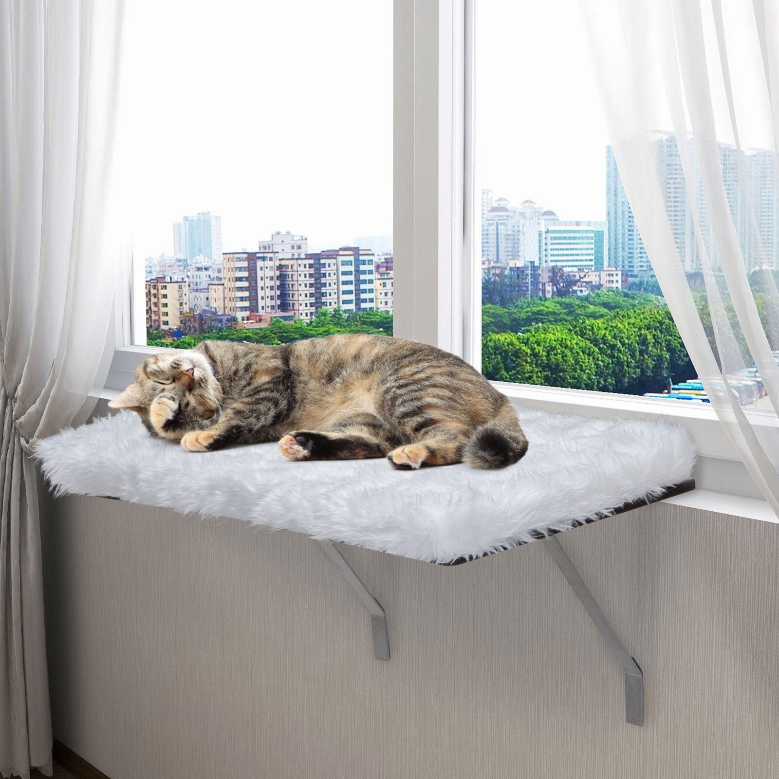 COZIWOW Cat Perch Cat Hammock Window Seat Padded Cat Wall Bed for Sunbathing