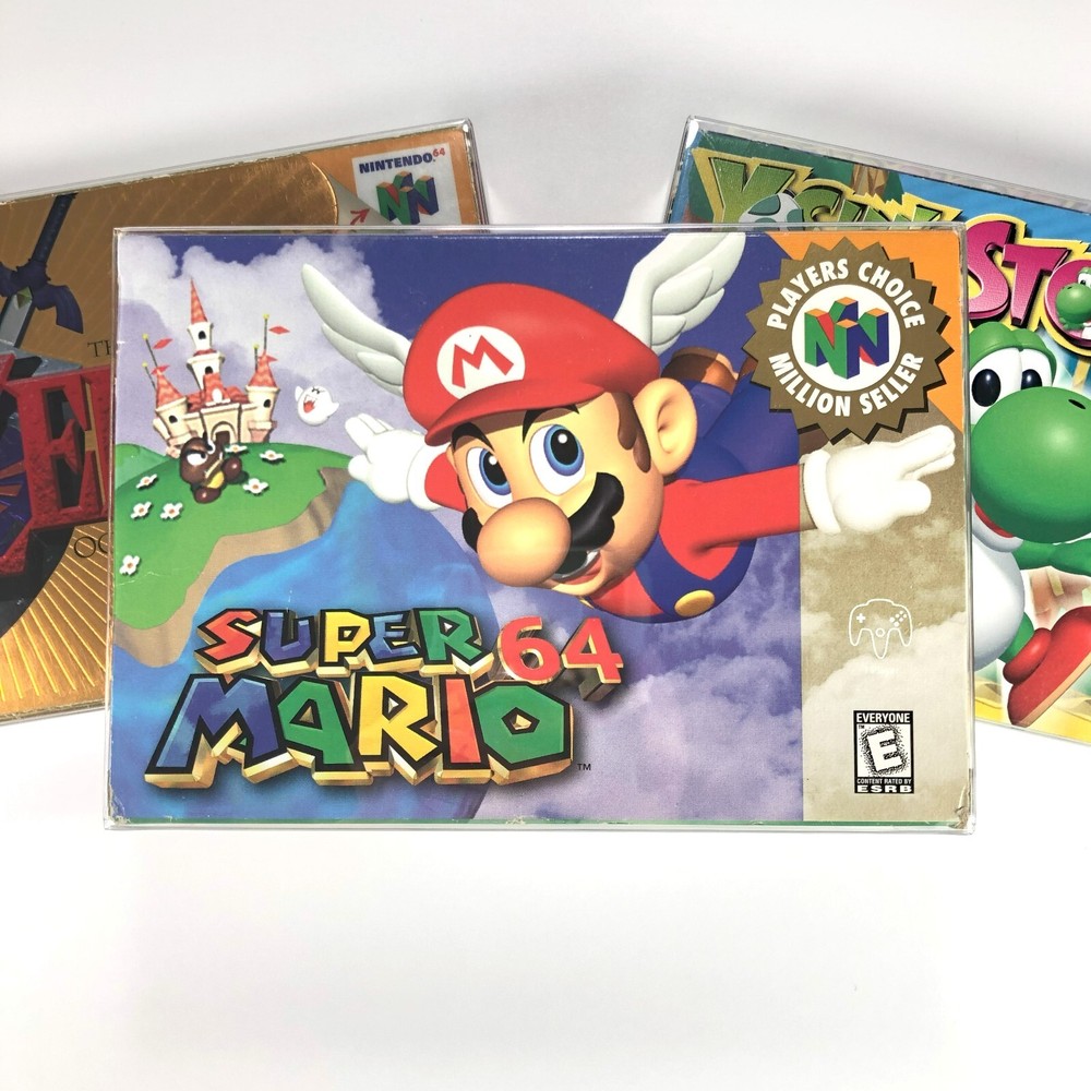 50 N64 Clear Plastic Box Protector Sleeve Case for Complete CIB Games