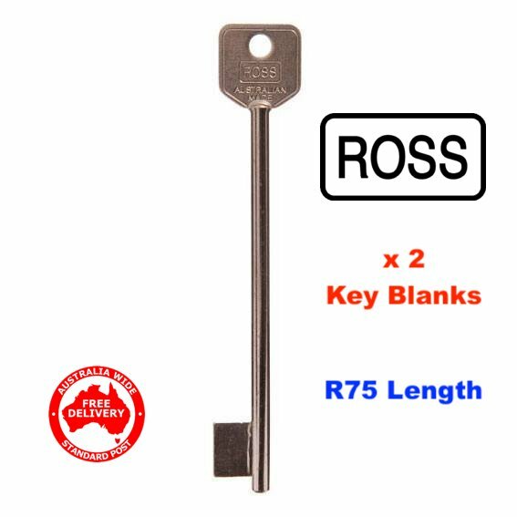 ROSS 6 Lever Safe Lock Key Blank Pair-2 Keys. R75 Length