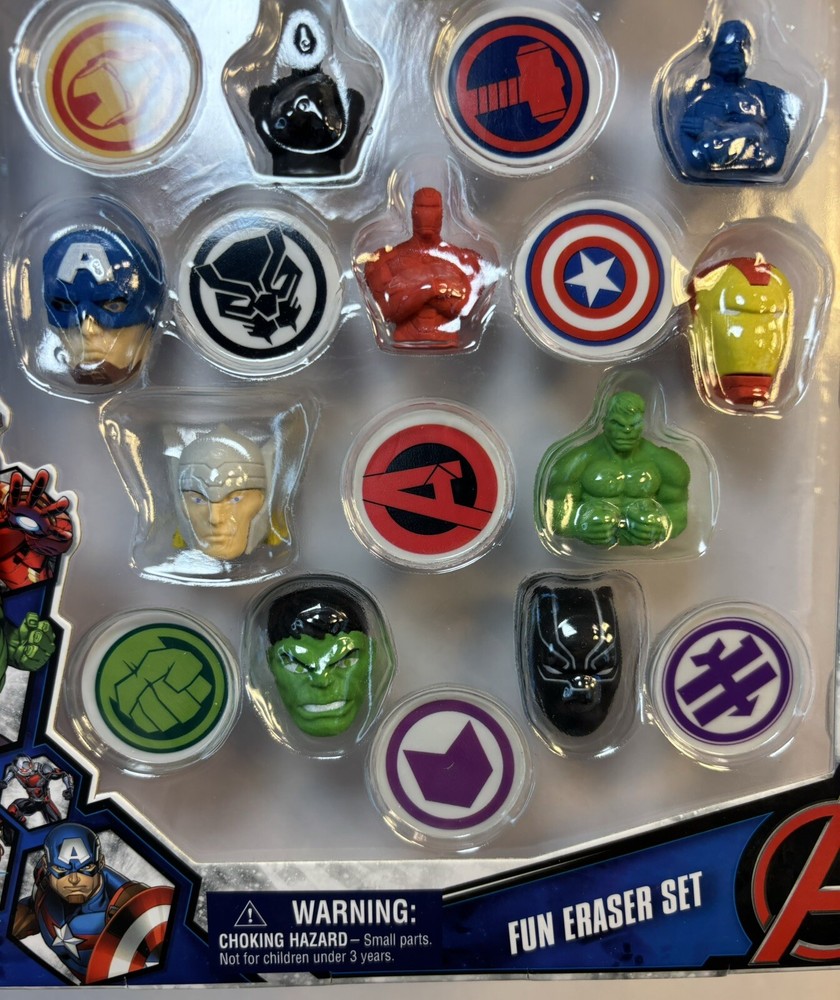 Marvel Avengers Eraser Set NIB 20 pc