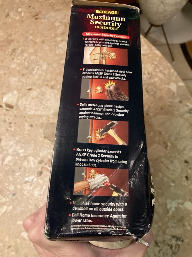 Schlage Ultima Maximum Security Deadbolt + Keyed Entry~Grade 2 Two Point Locking