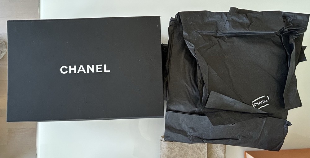 empty designer boxes - Chanel, Gucci, And Louis Vuitton. Various sizes