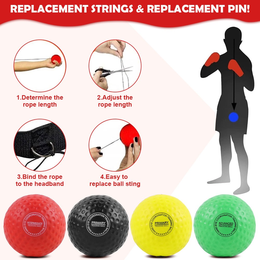Boxing Fight React Ball Set 4 Difficulty Levels for Speed Reaction Training Game