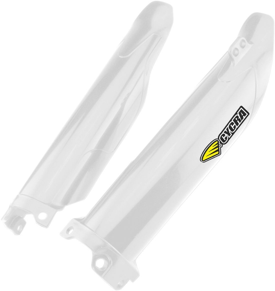 Cycra White Plastic Lower FrontFork Guards (1CYC-6909-42)