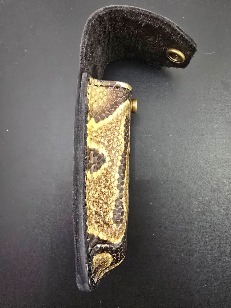 Buck 110 Leather knife sheath Ball Python, case 6265 New Handmade Sheath