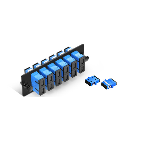 Fiber Adapter Panel with 6 SC Duplex OS2 Single Mode Adapters (Blue) - 154670