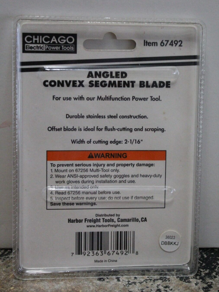 CHICAGO Electric Power Tools ANGLED CONVEX SEGMENT BLADE #67492 NEW