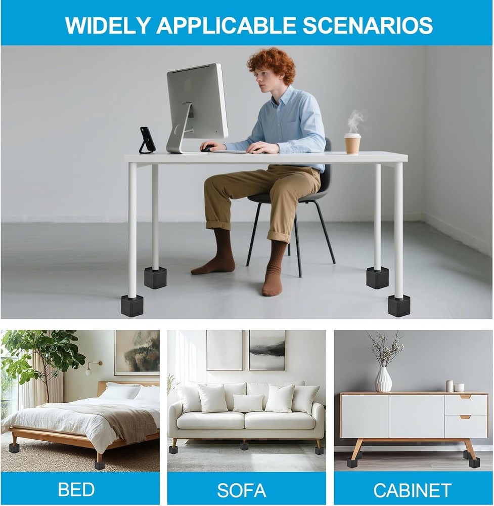 Heavy Duty Furniture Risers, Stackable Bed Risers, Adjustable Bed Raising Blocks