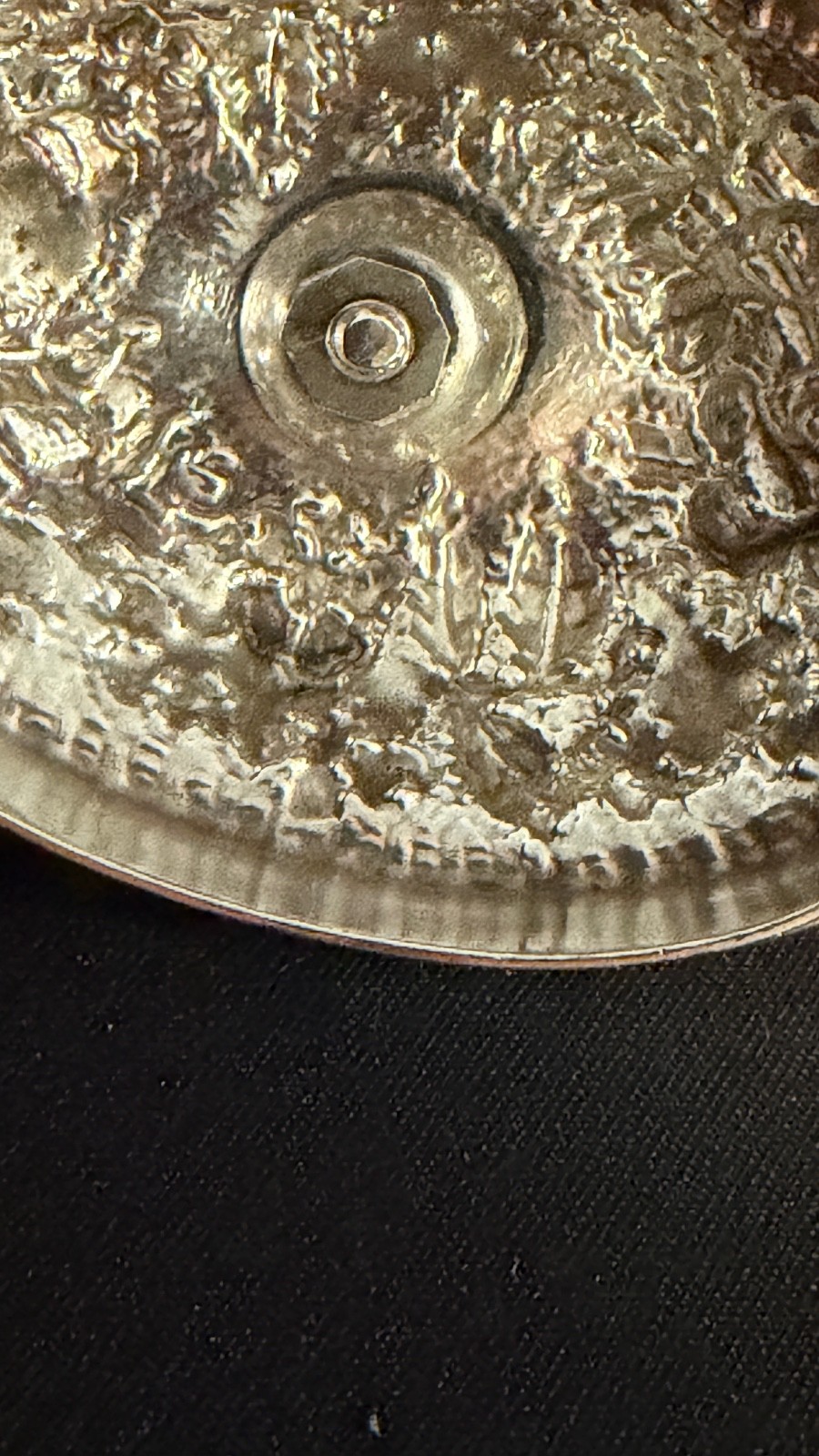 Antique Sterling Silver Repousse Lid Probably S Kirk & Son