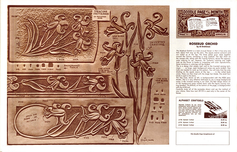 Leather Craft Doodle Pattern       ROSEBUD ORCHID