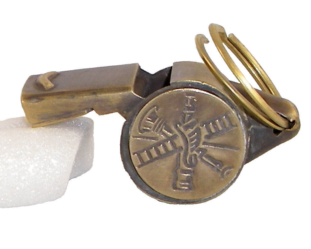 Brass Working Fireman Firefighter Ladder Whistle