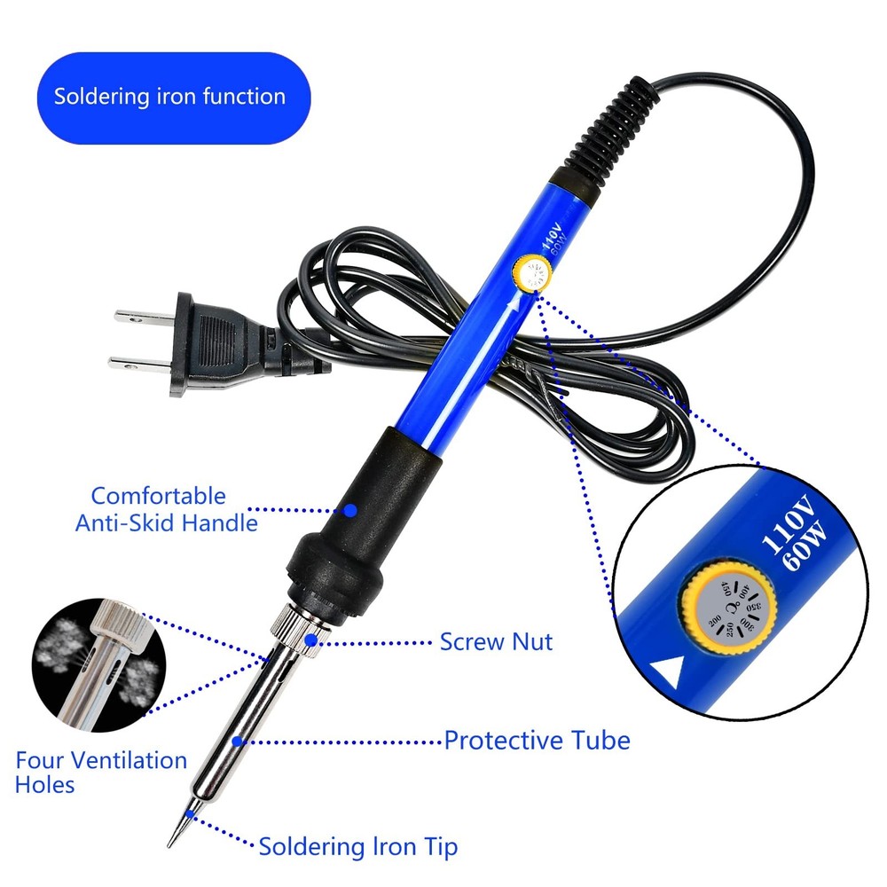 Soldering Iron Kit, 60W Adjustable Temperature, Digital Multimeter,... Fast Ship