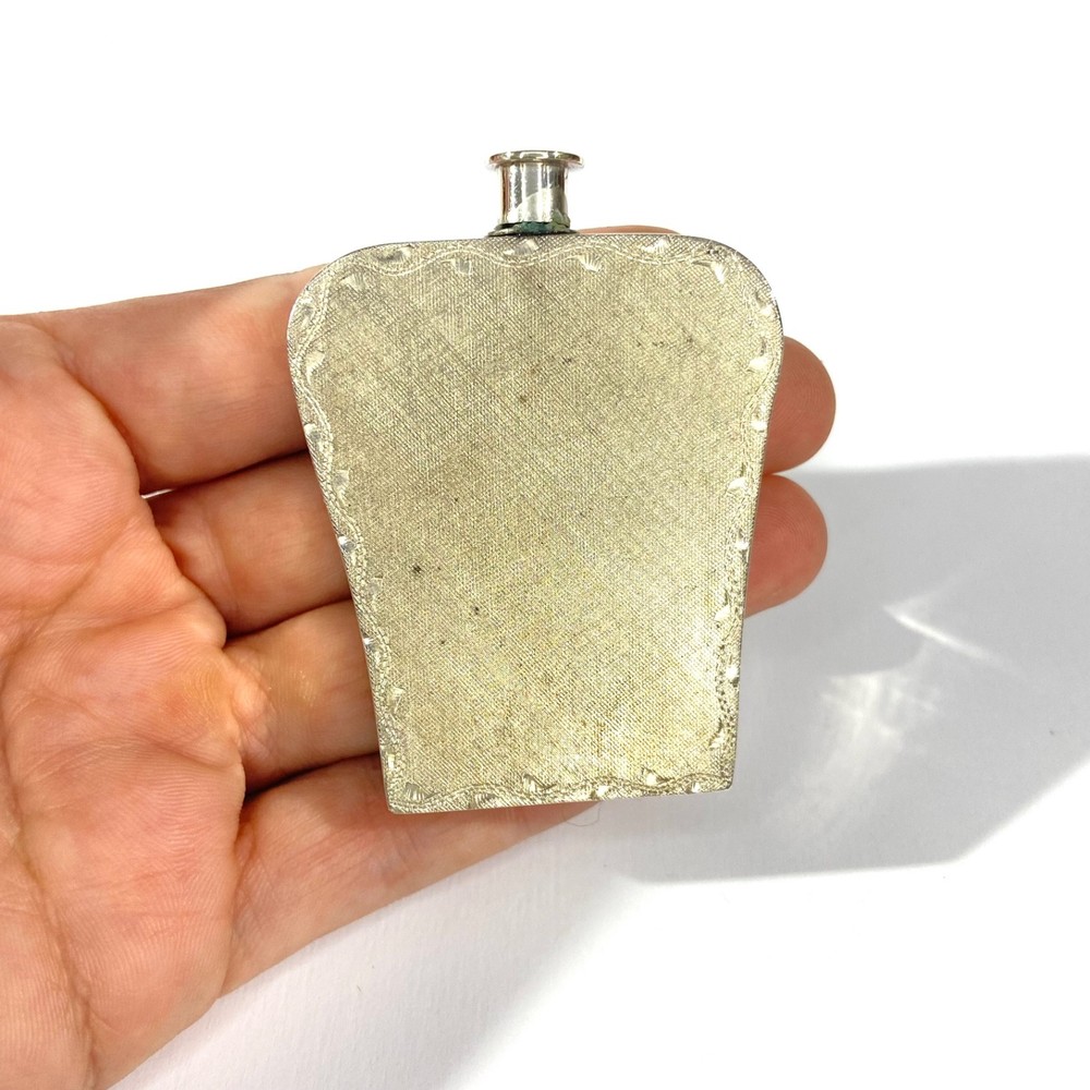 Vintage solid Silver hand carved snuff bottle , Hallmarked