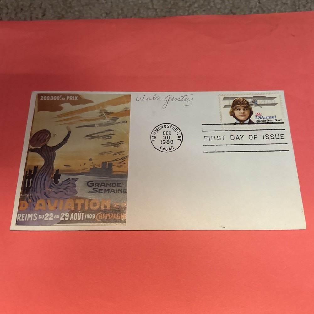Aviator Viola Gentry Signed Envelope