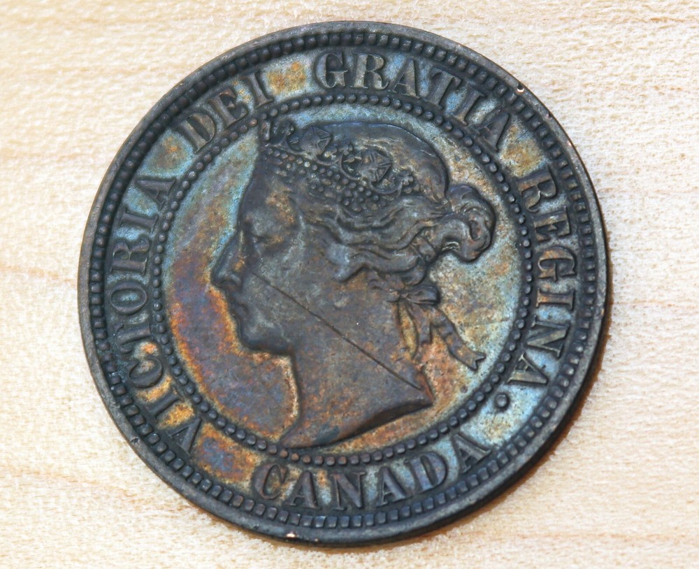 1882 Canada 1 Cent Die Crack/CUD, Gas Bubbles Error?